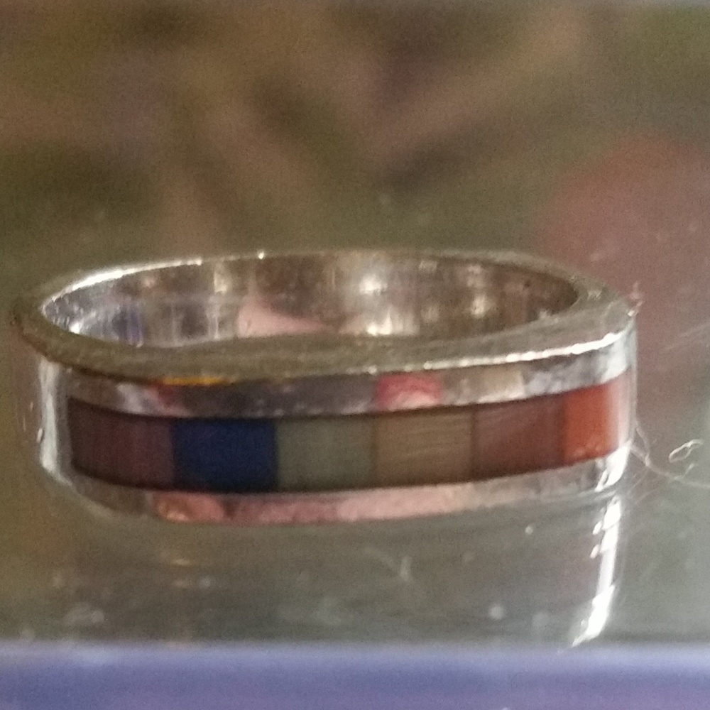 Vintage--Rainbow Stone Ring